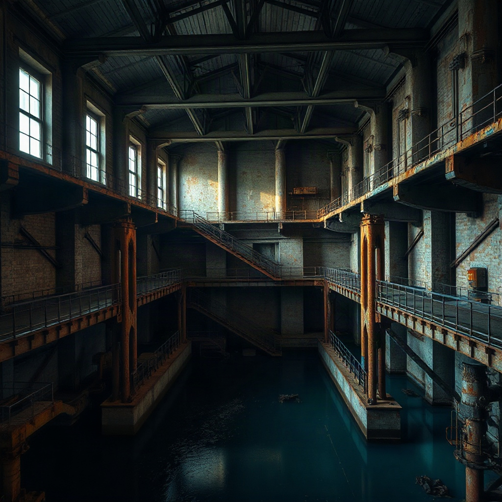 Hydro plant turbine hall
